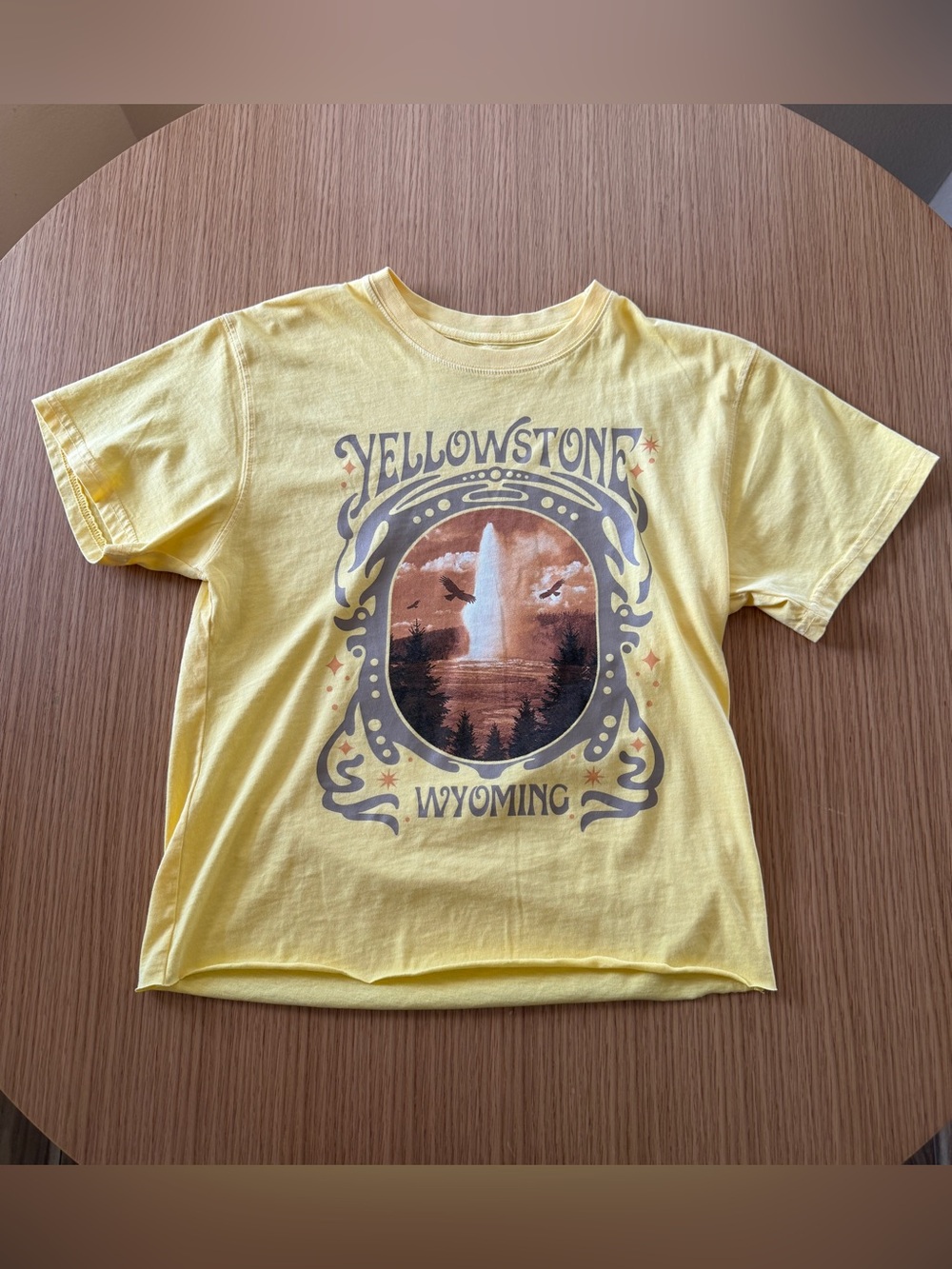 Yellow Yellowstone Wyoming Graphic Tee